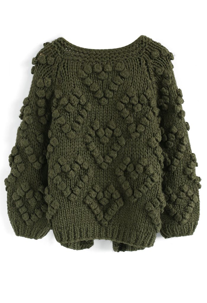 Cárdigan Knit Your Love en verde militar