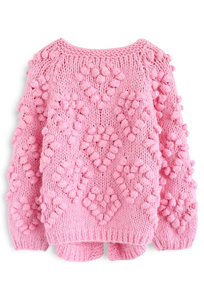 Cárdigan Knit Your Love en rosa fuerte