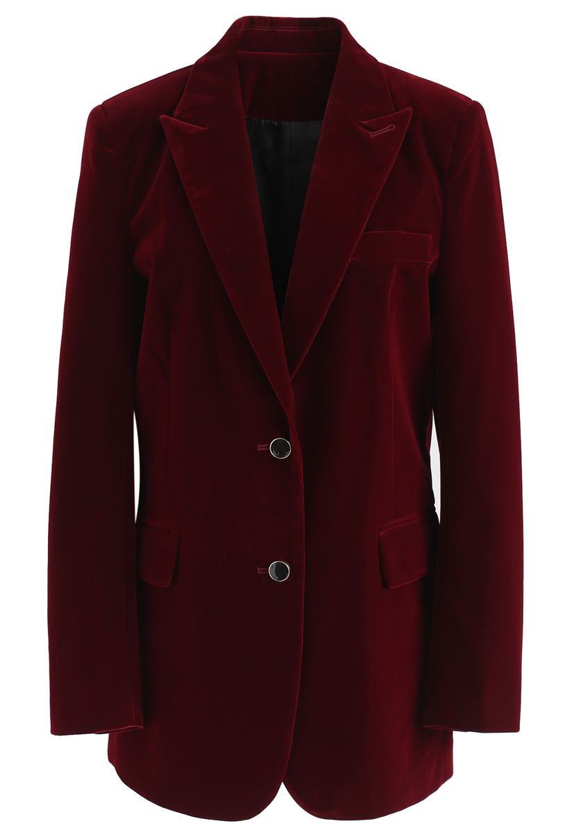 Blazer de Terciopelo Noble Chic en Vino