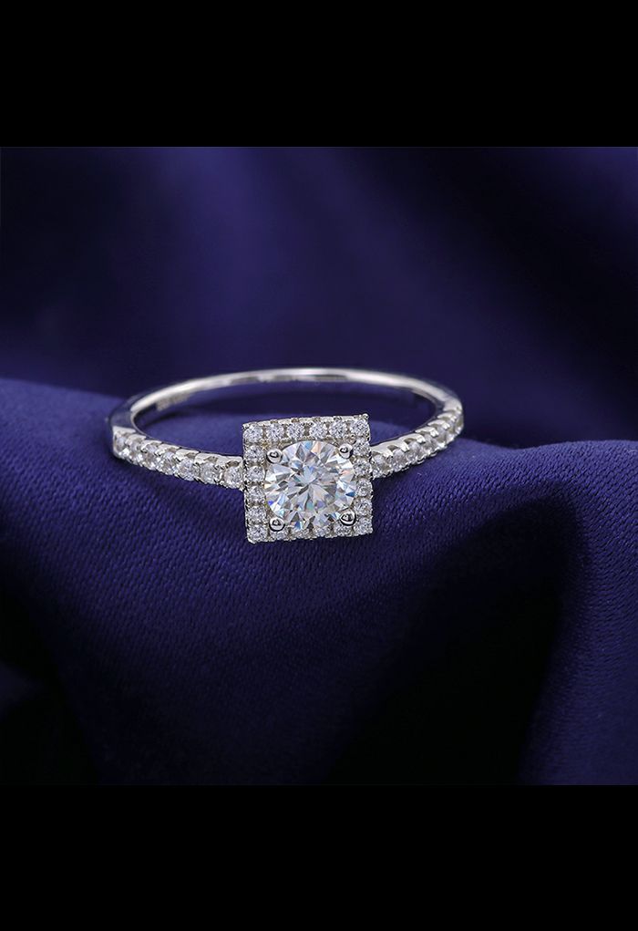 Square Shape Moissanite Diamond Ring