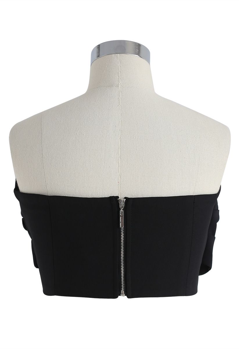 Top bustier Sweet Knot en negro