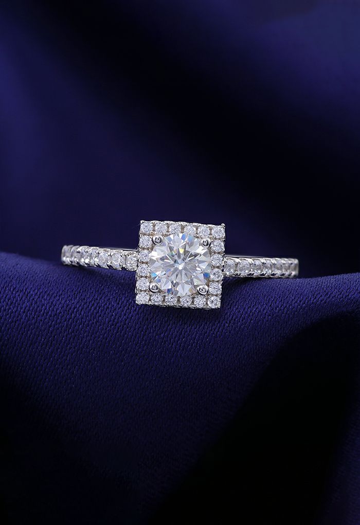 Square Shape Moissanite Diamond Ring