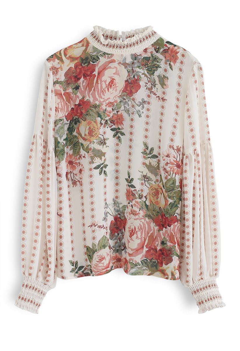 Blusa Fancy in Gardens Floral