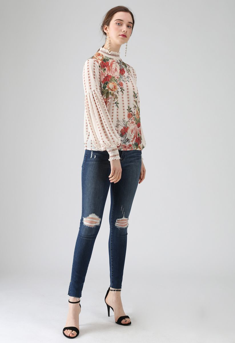 Blusa Fancy in Gardens Floral