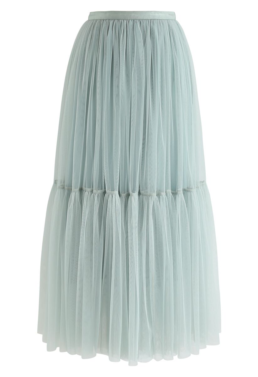 Can't Let Go Mesh Tulle Skirt in Mint