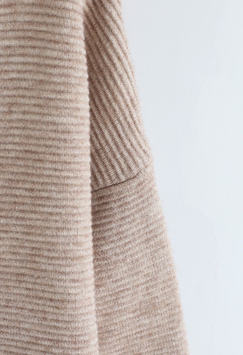 Cozy Ribbed Turtleneck Sweater in Linen