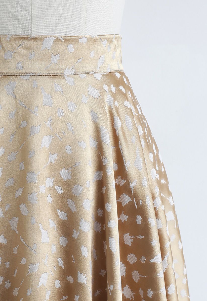 Golden Spot Jacquard Midi Skirt