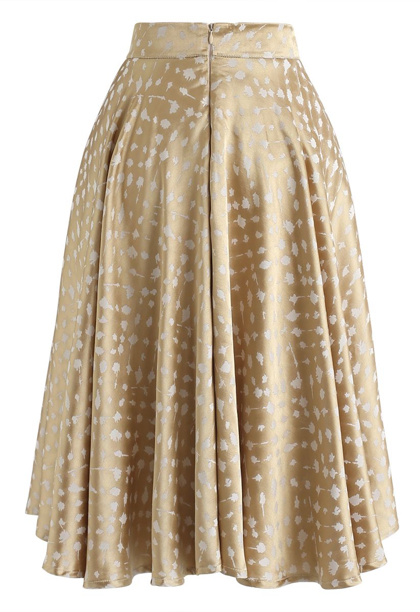 Golden Spot Jacquard Midi Skirt