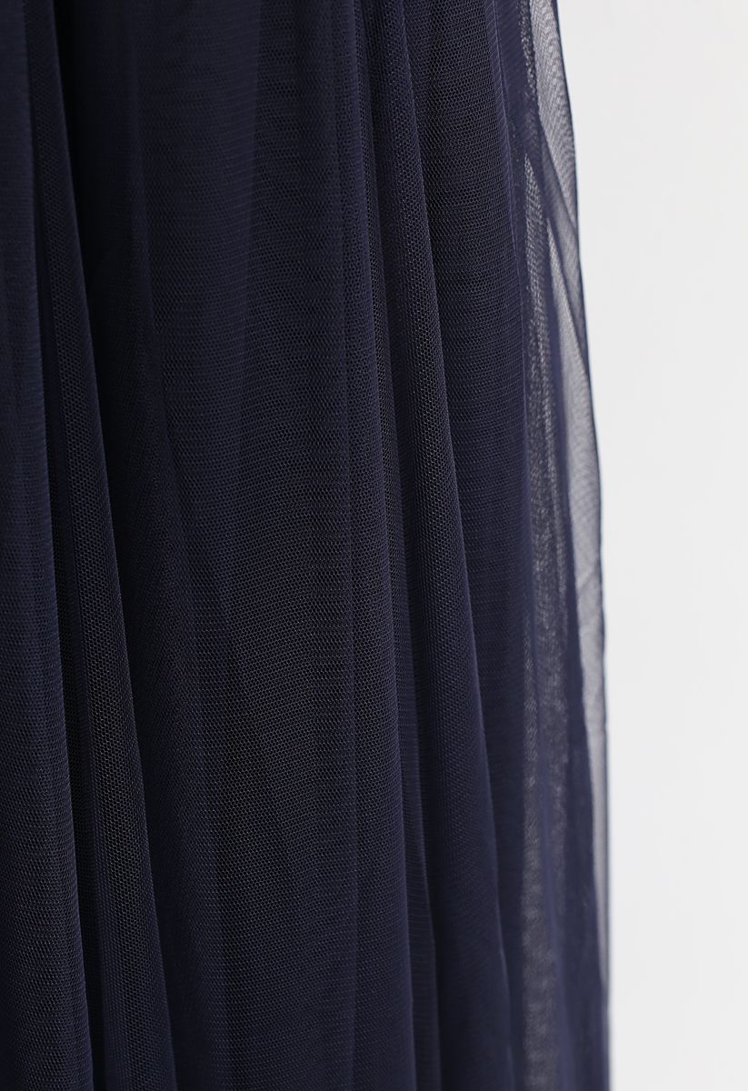 My Secret Garden Tulle Maxi Skirt in Navy