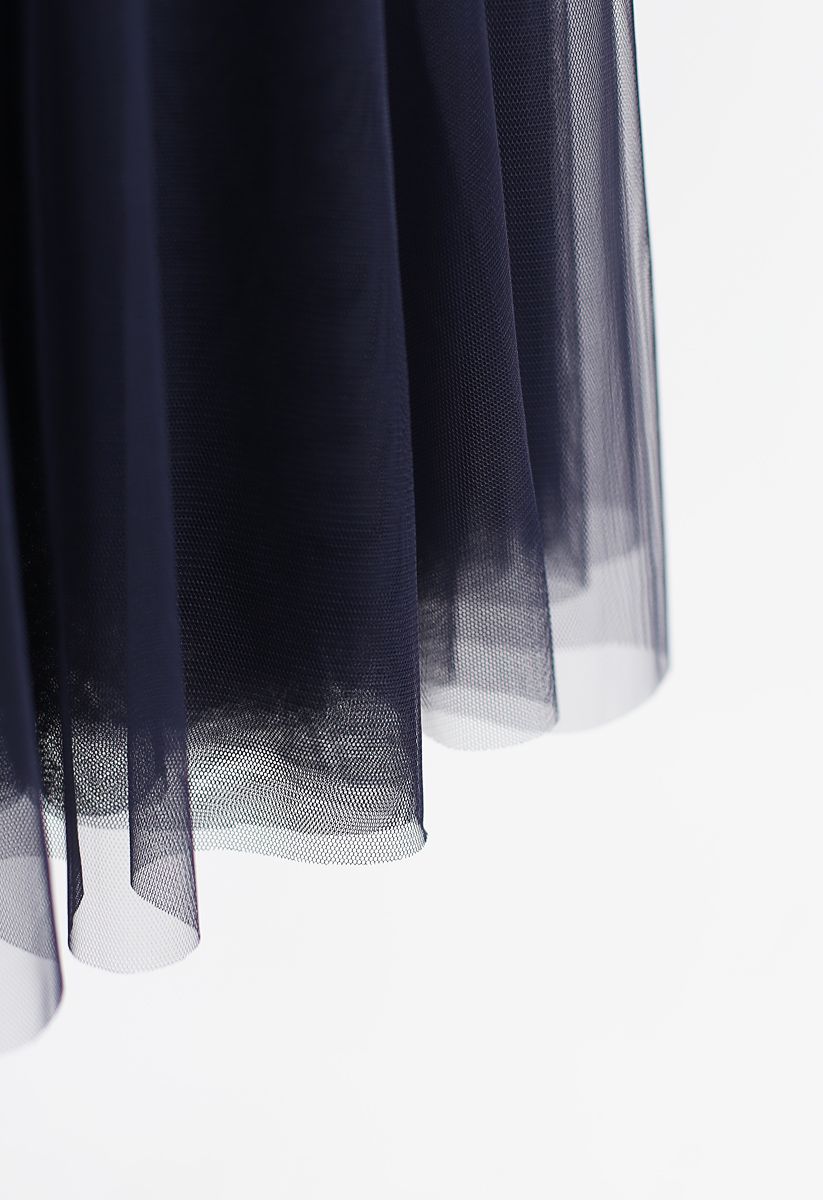 My Secret Garden Tulle Maxi Skirt in Navy