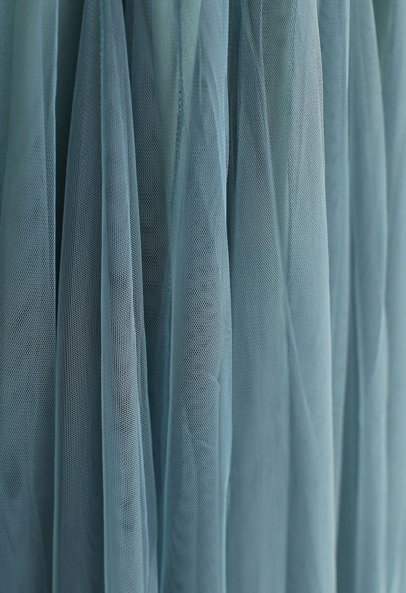 My Secret Garden Tulle Maxi Skirt in Turquoise