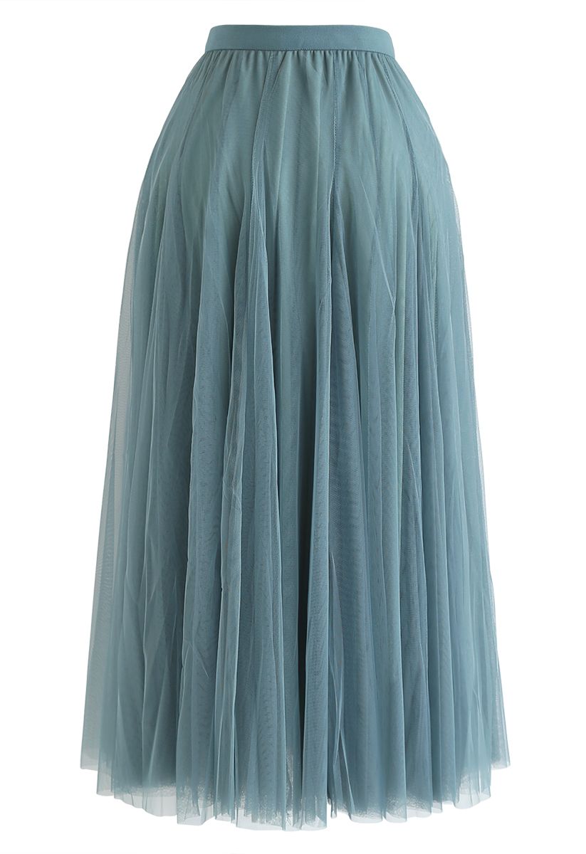 My Secret Garden Tulle Maxi Skirt in Turquoise