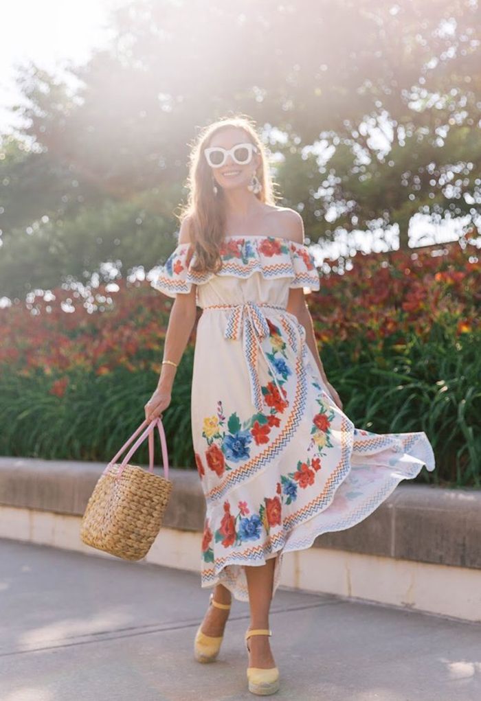 You'll See Floral Asymmetric Waterfall Dress