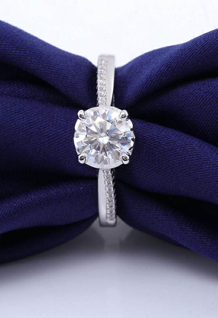 Diamond Trim Moissanite Diamond Ring