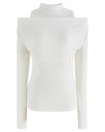 Skin-Friendly Cold-Shoulder Top in White