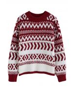 Fancy Fair Isle Chunky Knit Sweater