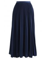 Simplicity Pleated Midi Skirt in Navy