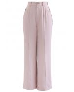 Breezy Solid Color Casual Pants in Pink