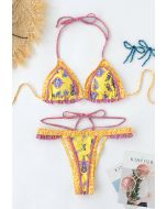 Boho Tie-String Bikini Set in Yellow