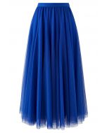 My Secret Garden Tulle Maxi Skirt in Indigo