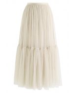 Can't Let Go Mesh Tulle Skirt in Cream